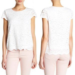 Philosophy Apparel White Cap Sleeve Lace Top NWT